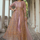 Salwar Suit Net Pink Embroidered Salwar Kameez