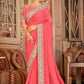 Classic Organza Pink Dori Work Saree