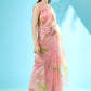 Classic Organza Silk Pink Digital Print Saree