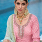 Palazzo Salwar Suit Faux Georgette Pink Embroidered Salwar Kameez
