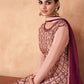 Palazzo Salwar Suit Chinon Georgette Pink Embroidered Salwar Kameez