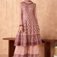 Palazzo Salwar Suit Chinon Georgette Pink Embroidered Salwar Kameez