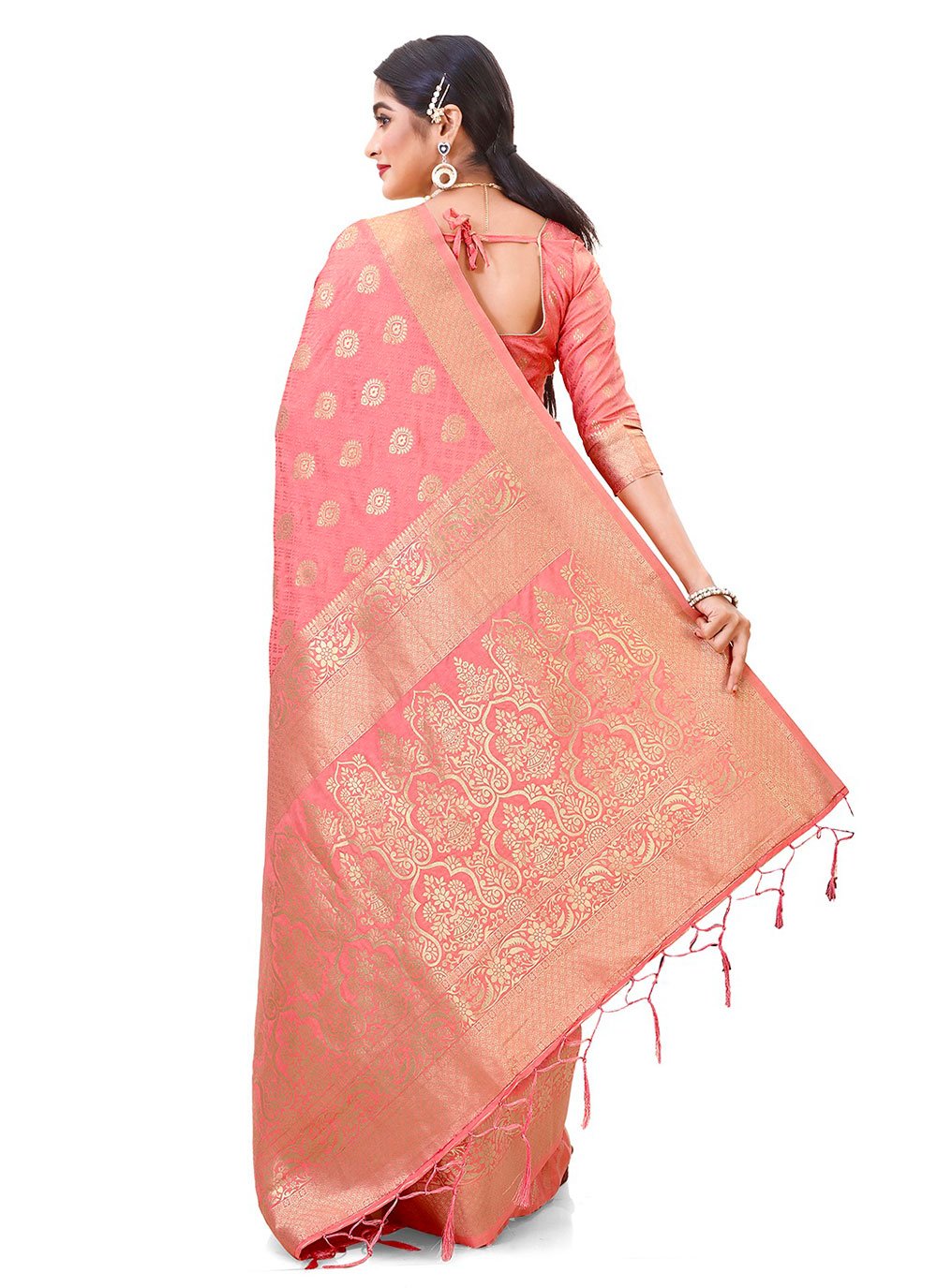 Contemporary Silk Pink Weaving Saree