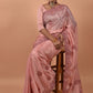 Designer Satin Pink Embroidered Saree