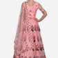 A Line Lehenga Net Pink Embroidered Lehenga Choli