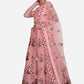 A Line Lehenga Net Pink Embroidered Lehenga Choli