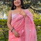 Trendy Saree Net Pink Embroidered Saree