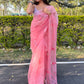 Trendy Saree Net Pink Embroidered Saree