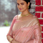 Trendy Saree Linen Tissue Pink Woven Saree