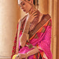 Trendy Saree Silk Pink Patch Border Saree