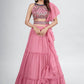 Readymade Lehenga Choli Chiffon Pink Embroidered Lehenga Choli