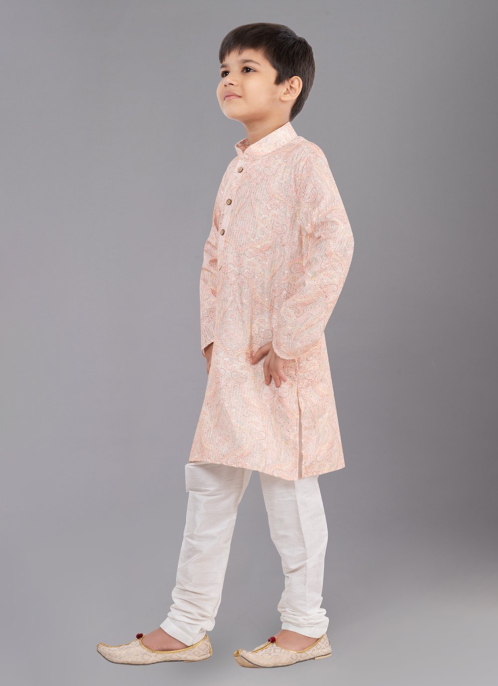 Kurta Pyjama Polyester Pink Digital Print Kids