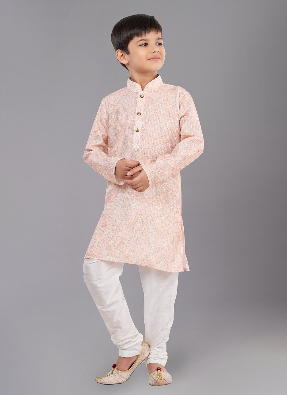 Kurta Pyjama Polyester Pink Digital Print Kids