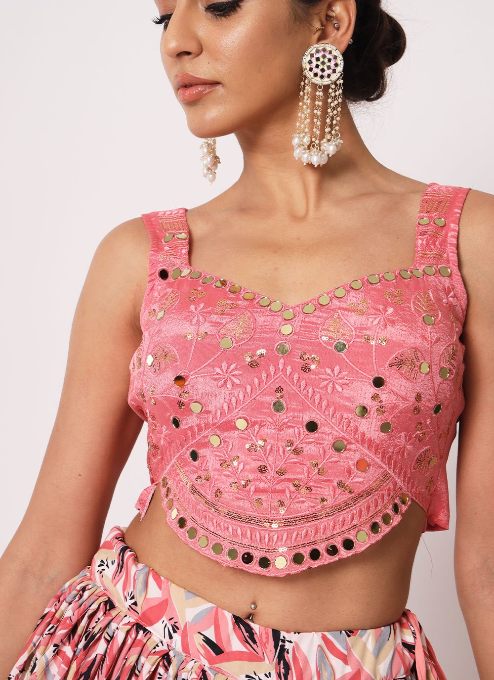 Lehenga Choli Art Silk Crush Pink Embroidered Lehenga Choli