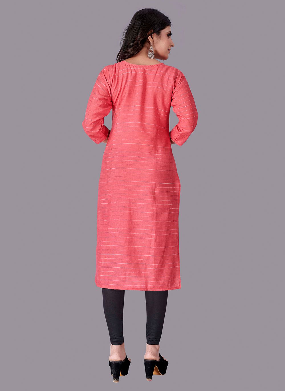 Casual Kurti Cotton Pink Print Kurtis