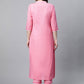 Pant Style Suit Cotton Pink Print Salwar Kameez