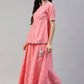 A Line Lehenga Cotton Pink Print Lehenga Choli