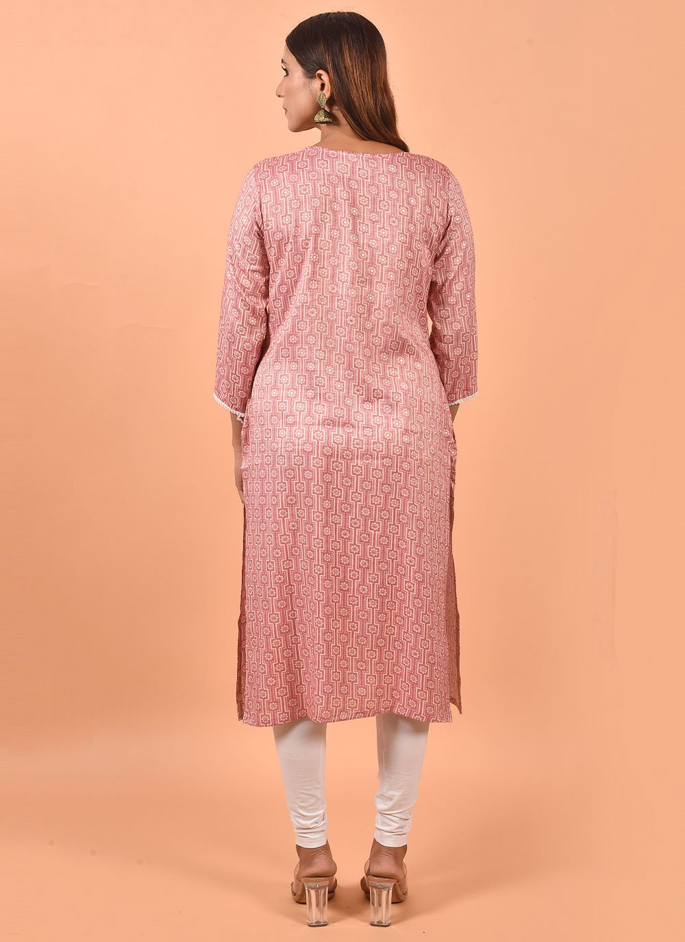 Casual Kurti Cotton Pink Print Kurtis