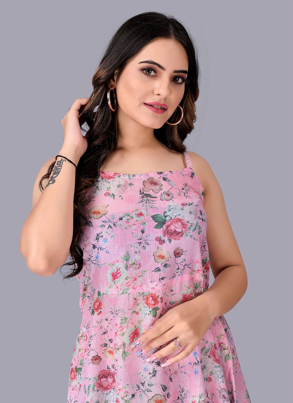 Casual Kurti Cotton Pink Print Kurtis