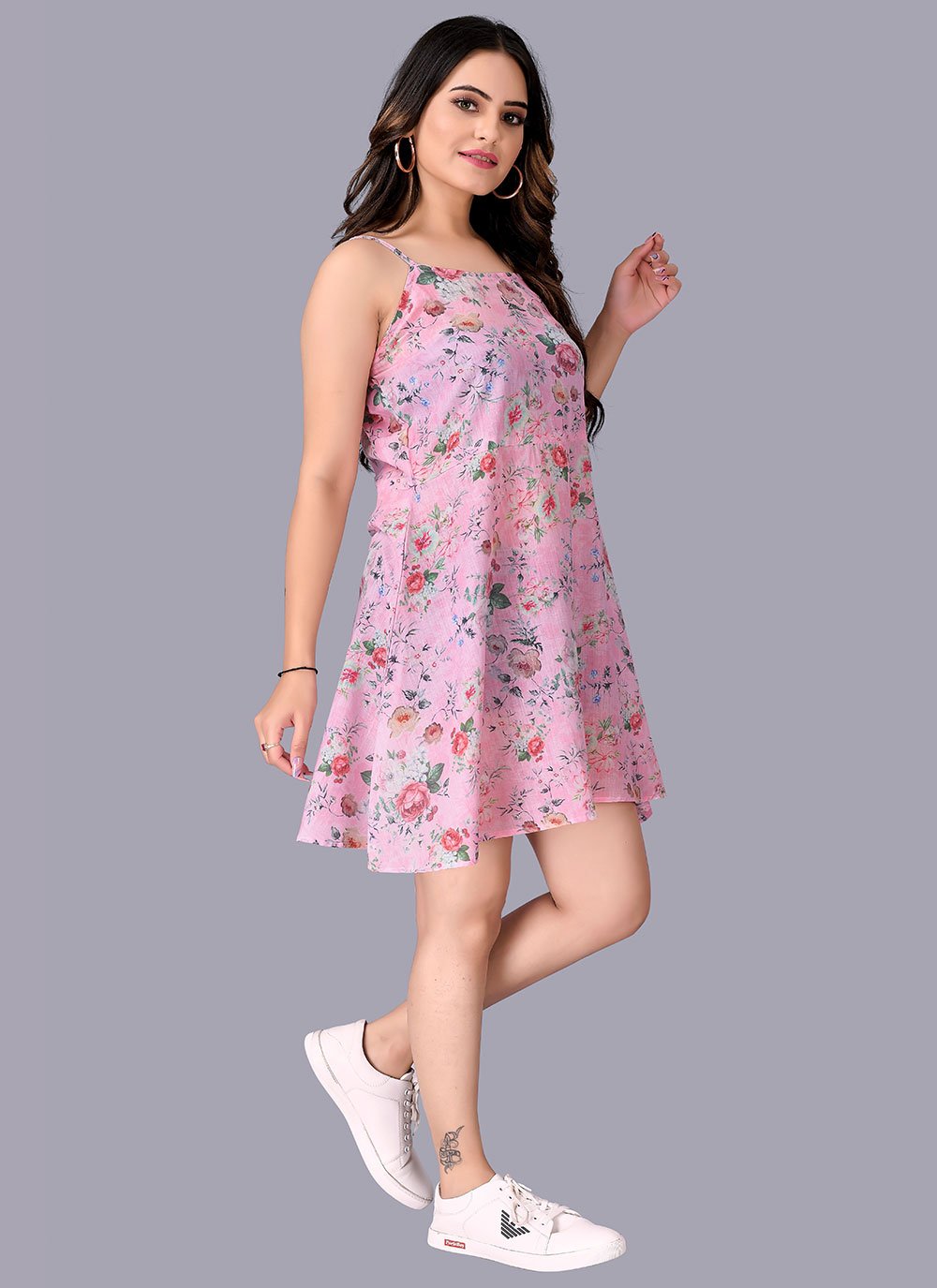 Casual Kurti Cotton Pink Print Kurtis