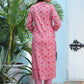 Designer Kurti Cotton Pink Print Kurtis