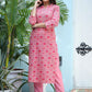 Designer Kurti Cotton Pink Print Kurtis