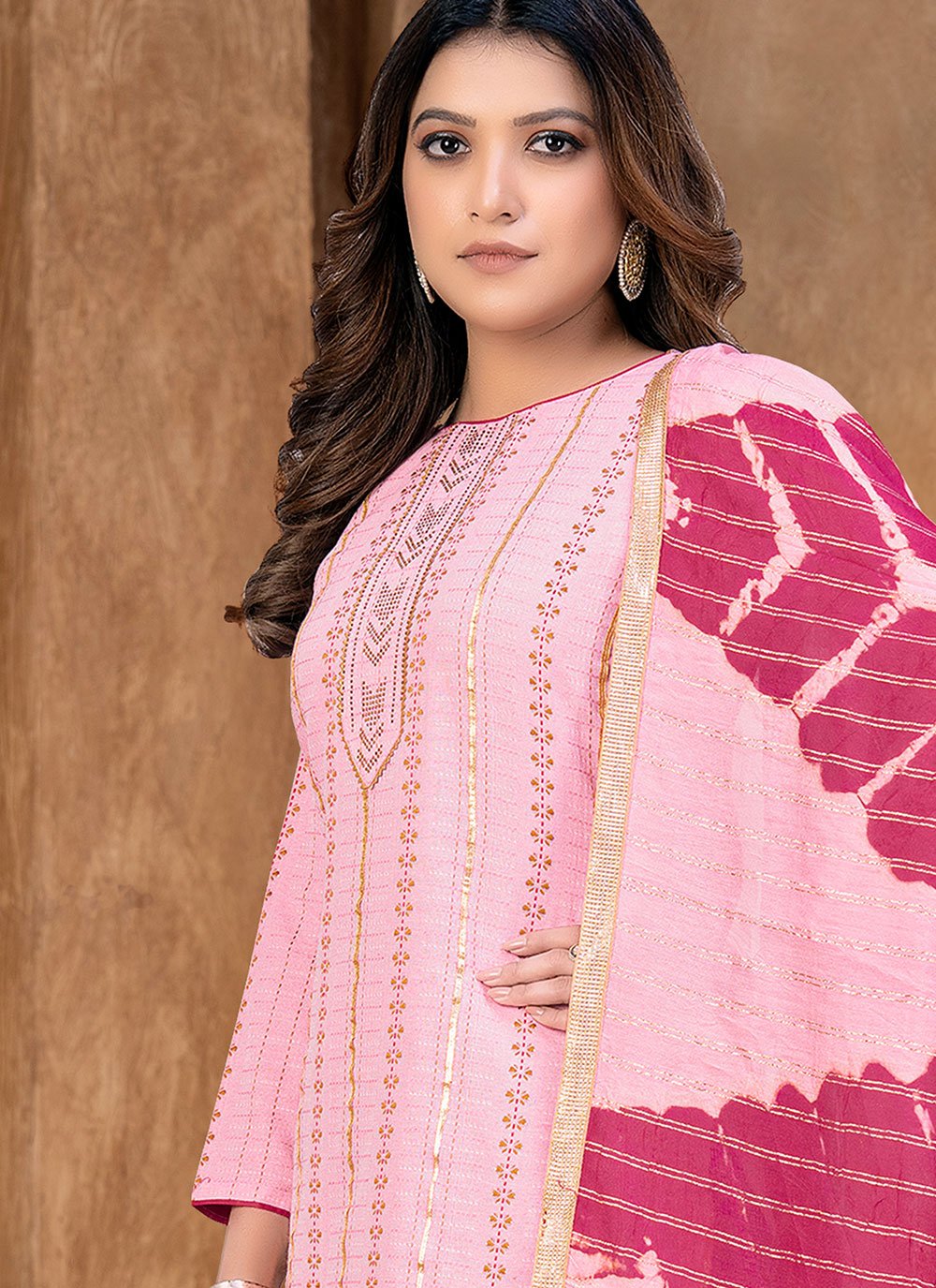 Salwar Suit Cotton Pink Print Salwar Kameez