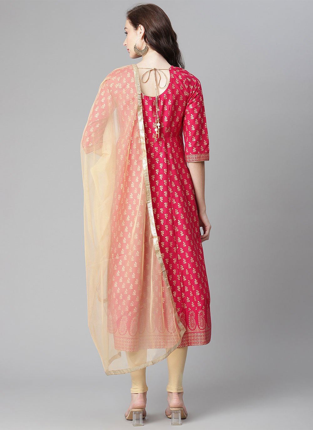 Salwar Suit Cotton Pink Print Salwar Kameez