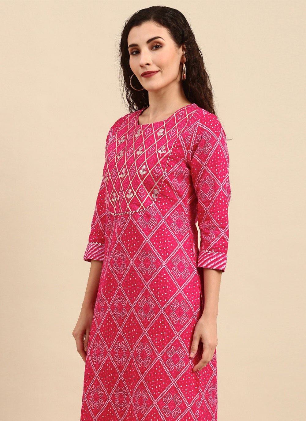 Salwar Suit Cotton Pink Print Salwar Kameez