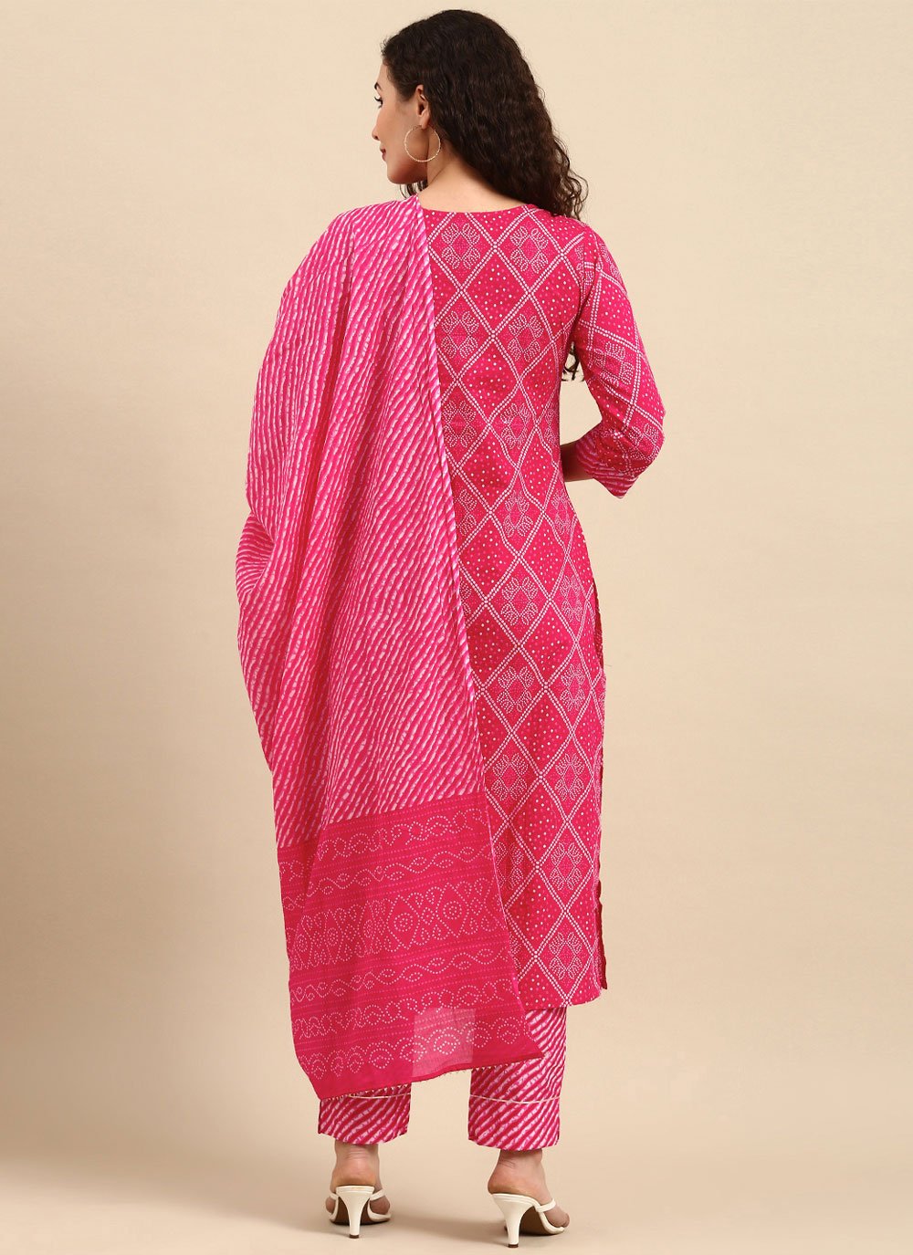 Salwar Suit Cotton Pink Print Salwar Kameez