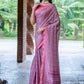 Classic Cotton Silk Pink Print Saree