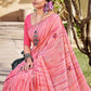 Trendy Saree Georgette Pink Print Saree