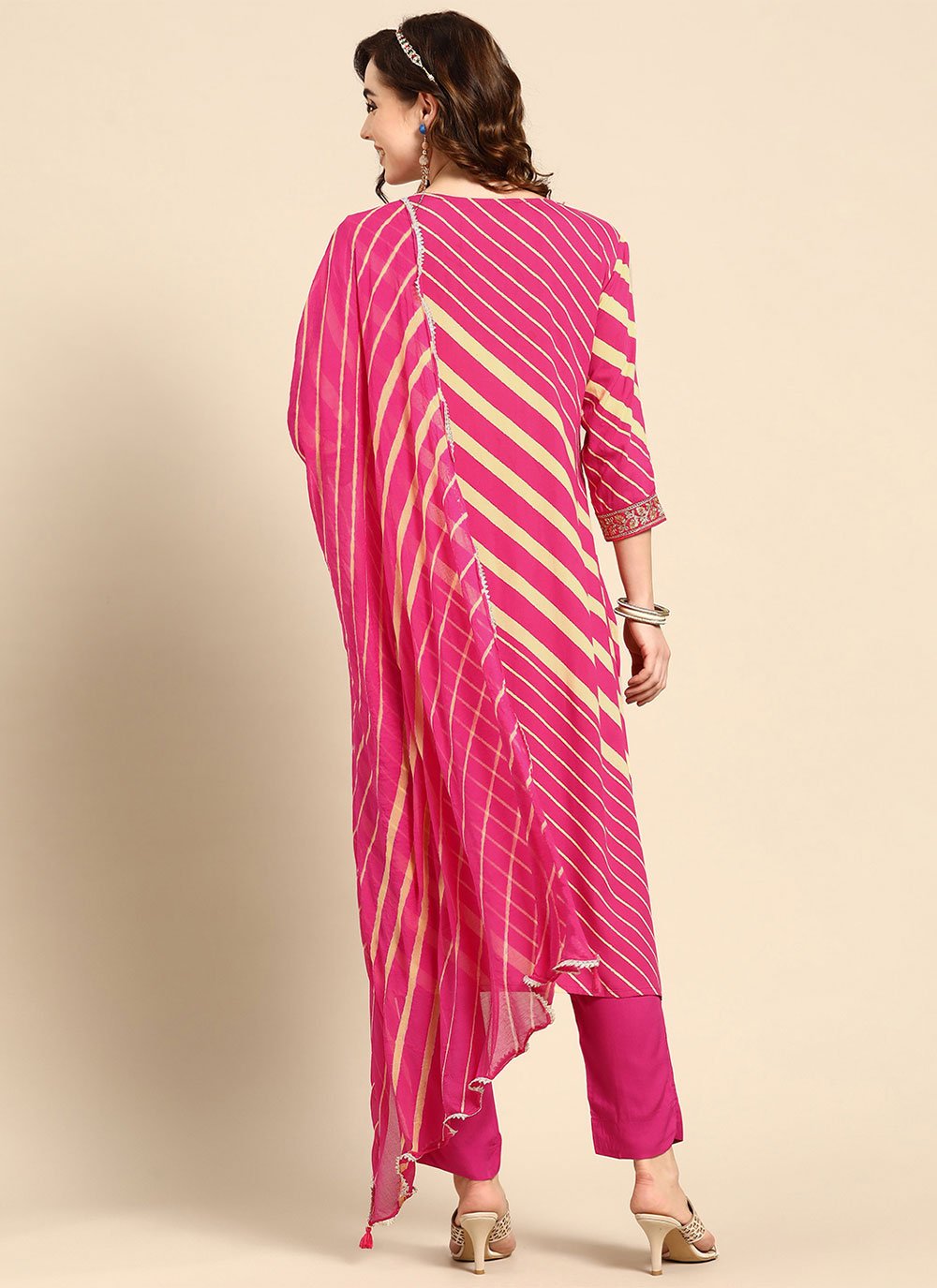 Salwar Suit Rayon Pink Print Salwar Kameez