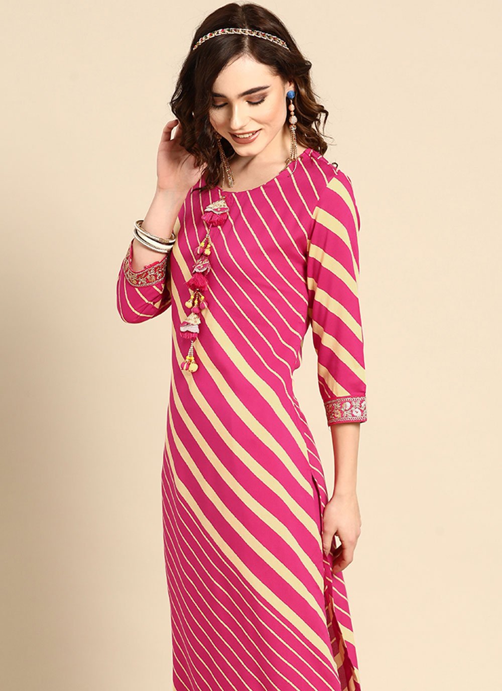 Salwar Suit Rayon Pink Print Salwar Kameez