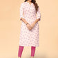 Designer Kurti Rayon Pink Floral Patch Kurtis