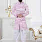 Indo Western Rayon Pink Lucknowi Work Mens