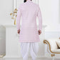 Indo Western Rayon Pink Lucknowi Work Mens