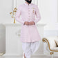 Indo Western Rayon Pink Lucknowi Work Mens