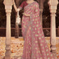 Contemporary Viscose Pink Jacquard Work Saree