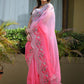 Contemporary Organza Pink Embroidered Saree