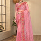 Contemporary Net Pink Embroidered Saree