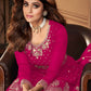 Palazzo Salwar Suit Georgette Pink Embroidered Salwar Kameez