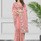 Classic Net Pink Embroidered Saree