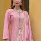 Pakistani Salwar Suit Chinon Pink Embroidered Salwar Kameez