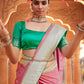 Traditional Saree Satin Silk Pink Weaving Saree