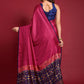 Classic Silk Pink Foil Print Saree