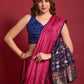 Classic Silk Pink Foil Print Saree