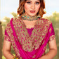 Classic Satin Pink Embroidered Saree