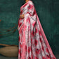 Designer Satin Pink Digital Print Saree