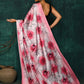 Designer Satin Pink Digital Print Saree